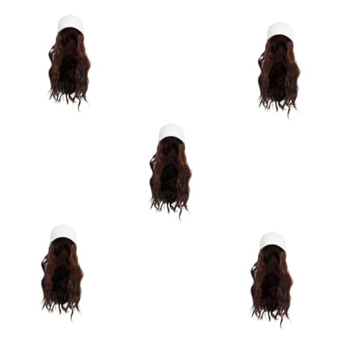 OATIPHO 5 Stück Damen Baseballcap mit Voluminöser Lockenperücke Atmungsaktive Baseballmütze für Outdoor Aktivitäten und Alltag Modische Haarverlängerung mit Natürlichen Locken Leichter von OATIPHO