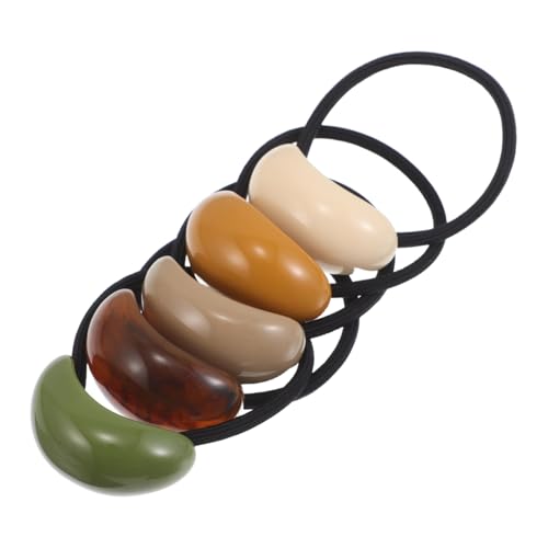 OATIPHO 5stücke Haarmanschette Oval Für Pferdeschwanz Gummiband Elastisch Haargummi Haarspangen Mit Haarschutz Für Frauen Haarzubehör Praktisch von OATIPHO