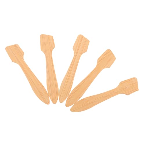 OATIPHO 5 Stück Gesichtsmaskenspatel Mini-make-up-spatel Mini-make-up-löffel Schminkschaufel Spachtel Make-up-rührlöffel Gesichtsmaske Mischwerkzeug Light Brown Hölzern von OATIPHO