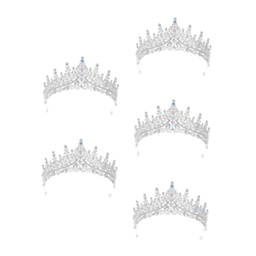 OATIPHO 5 Stück Silberne Tiara Haarschmuck mit Kristallbesatz Braut und Geburtstagskrone für Damen Vielseitiges Accessoire für Hochzeit Party Abschlussball Halloween und Cosplay von OATIPHO