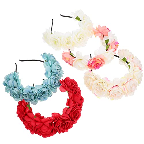 OATIPHO 5 Stück Teiliges Blumen Haarreifen für Simulierte Rosen Haarschmuck für Partys Feierlichkeiten und Familienfeiern Einzigartiges und Design für Bezaubernde Looks von OATIPHO