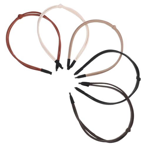 OATIPHO 5 Stück Teiliges Knotted Haarreifen für Dünne Lederhaarbänder Milchweiß und Leicht Bequem von OATIPHO