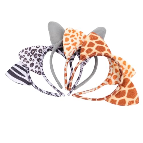 OATIPHO 5 Stück Teiliges Leopard Katzenohren Haarreif Lustige Haarbänder für Tanzpartys und Festivals Leicht und Bequem für Halloween und Cosplay von OATIPHO