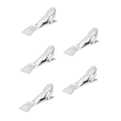 OATIPHO 5 Stück Tie Clip Turner Form Herren Krawattenhalter Aus Gebürstetem Metall Für Business Hochzeit Und Alltag Flexible Sicherer Halt Stilvolles Accessoire von OATIPHO