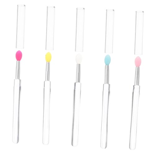 OATIPHO 5 Stück Transparente Stabbürste mit rundem Kopf silikonpinsel make-up Lippenstift-Applikatorstäbe Lidschatten -Applikatorbürste kleiner Pinselapplikator Kieselgel von OATIPHO