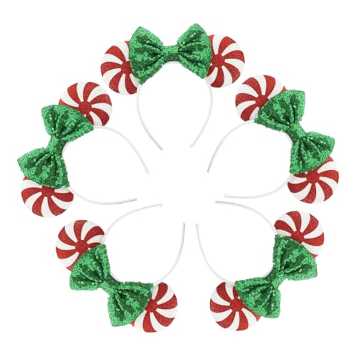 OATIPHO 5 Stück Weihnachts Stirnband Mit Glitzer Schleifen Haarband Für Damen Und Mädchen Bequemes Und Modisches Kopfschmuck Zubehör Für Partys Und Feiertage von OATIPHO