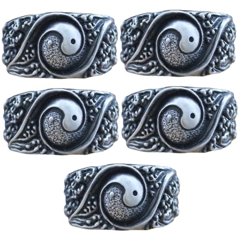 OATIPHO 5St Tai Chi Ring bastelzeug craft Alltagsring handwerkskunst Ringe für Männer Herrenring Taoismus-Ring Ringe ästhetisch Sterling Silber Schmuck Ringel Männer und Frauen Kupfer von OATIPHO