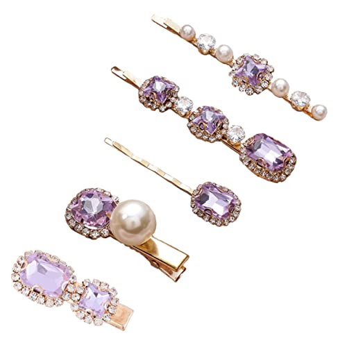 OATIPHO 5 Stück Retro Strass Perlen Haarspangen Süße Haarclips für Mädchen Haarnadeln für Verschiedene Frisuren für Besondere Anlässe Leicht und Tragbar für Täglichen Gebrauch von OATIPHO
