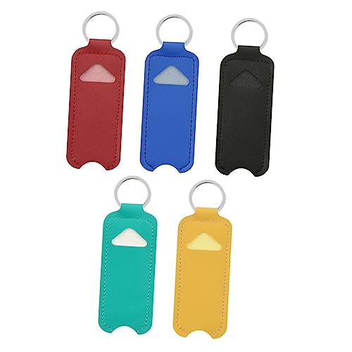 OATIPHO 5stücke Teiliges Schlüsselanhänger-lippenpflege Tragbare Pu-hülle Für Lippenstift Lippenbalsam Für Unterwegs Büro Freizeit Langlebig Und Stilvoll Perfektes Für Freunde von OATIPHO