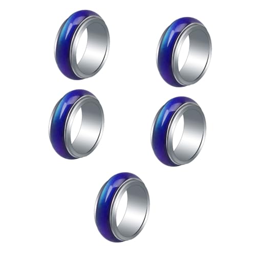 OATIPHO 5St Thermochromer Ring Herrenringe Männer Ringe Fingerringe für Männer Punk-Ringe kinderringe schellenkranz kinder Stimmungsringe Gefühlsring empfindlich Schmuck männlich Kupfer von OATIPHO