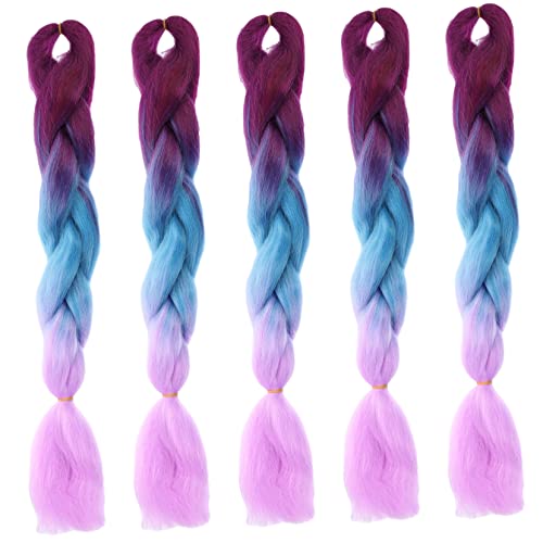 OATIPHO 5stücke Afrikanischer Zopf Flechthaar Fake-zopf Für Mädchen Farbverlaufszopf Perückenzöpfe Hochtemperatur-drahtperücke Haar Zubehör von OATIPHO