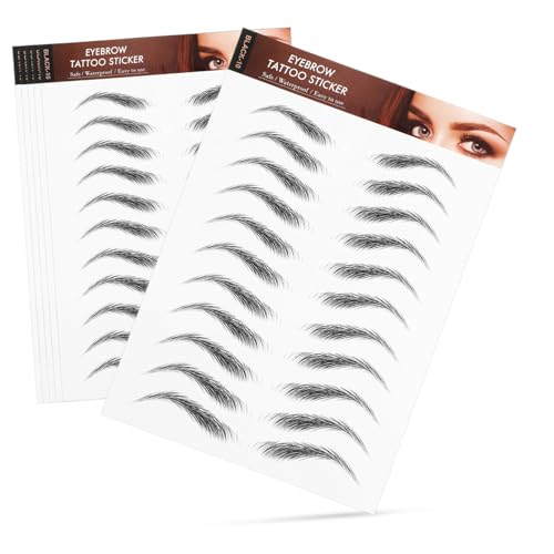 OATIPHO 6 Blätter Wasserfeste Augenbrauenaufkleber Augenbrauen-tätowierung Augenbrauen Wasserdicht Tätowieren Streifen Gefälscht Augenbrauenaufkleber Wasserfest Männer Papier Schwarz von OATIPHO