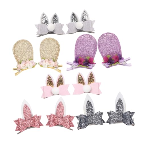 OATIPHO 6 Paar Haarspangen Mit Hasenohren Für Und Mädchen Haarspangen Haarnadeln Kleine Haarspangen Haarschmuck Für Babys Und Mädchen Mini Haarspangen Süße Ohren Silberne von OATIPHO