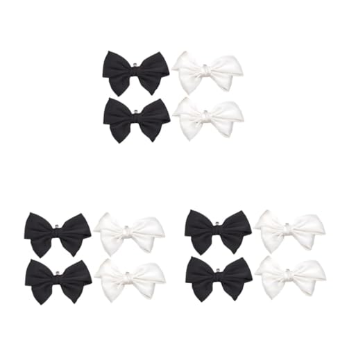 OATIPHO 6 Paare Abnehmbare Schleifen-Schuhclips für Damen High Heels und Flache Schuhe Elegante Polyester Schuhdekorationen in Schwarz und Creme Einfach Anzubringen Vielseitig Einsetzbar von OATIPHO