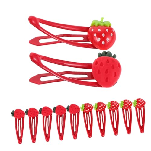OATIPHO 6 Paare Erdbeer Haarclips für Mädchen Bunte Cartoon Früchte Haarklammern aus Metall Leichte und Robuste Haarnadeln für Teens Tägliche Nutzung und Partys von OATIPHO