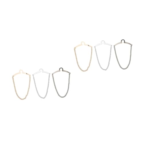 OATIPHO 6 Stck. Teiliges Kupfer Krawattenketten mit U-förmigen Kragenpins Langlebige Herren Krawattenketten Passend für Business Hochzeit und Formelle Anlässe von OATIPHO