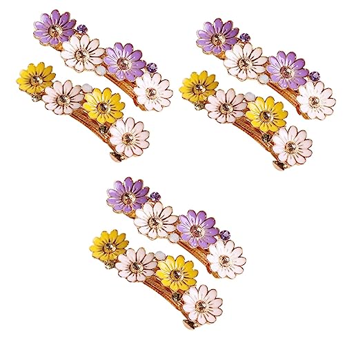 OATIPHO 6 Stk Haarschmuck Frühlingshaarspangen Haar Klammern Feder Haarspange Haarspangen Dekoration Blumen-haarspangen Haarklammer Tiara Gänseblümchen Federbügel Mädchen Strasssteine von OATIPHO