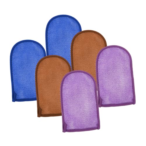 OATIPHO 6 Stück Badehandschuhe Reinigung Dusche Reinigung Peeling Frauen Körper Luffa Farbe Peeling Frau Baden Wasserdicht Reiniger Waschen Haut Badehandschuhe Badeschaum Fäustlinge Nylon von OATIPHO