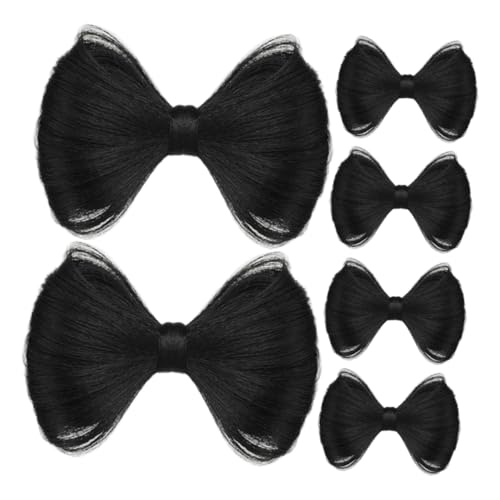 OATIPHO 6 Stück Fake Haarknoten Bowknot Perückenclips Haarschleifenclip Kopfschmuck Haarspangen Extensions Styling Zubehör Für Mädchen Und Schwarz von OATIPHO