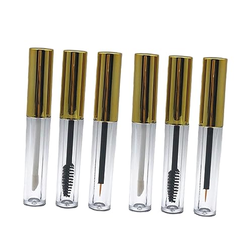 OATIPHO 6 Stück Leere Kosmetikfläschchen für Lippenstift Eyeliner und Wimpernbürsten Goldene Verpackung für DIY Lip Gloss und Eyeliner für Makeup von OATIPHO