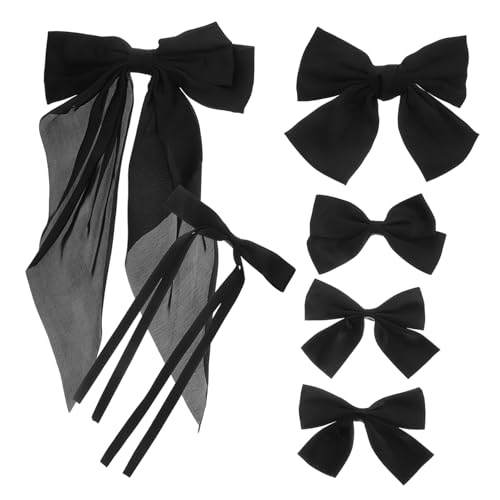OATIPHO 6 Stück Schleife Haarnadel Haarspangen Süße Schleife Clips Schmetterlingsklammern Haarn Für Frauen Mädchen Chiffon -band Haarspange Binden Kleinkind Eisen Schwarz von OATIPHO
