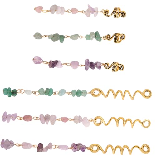 OATIPHO 6stücke Natürliche Steinhängevorrichtung Für Zöpfe Dreadlock-haarzubehör Trendiger Haarschmuck Für Dreadlocks Und Geflochtene Frisuren von OATIPHO