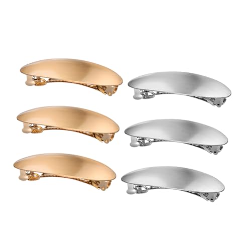 OATIPHO 6 Stück Teiliges Französische Metall Haarspangen Oval Haarklammern für Frauen mit Dickem Haar Klassisches Design für Formelle Anlässe Hochzeit Büro und Alltagsstyling von OATIPHO