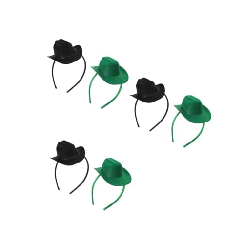 OATIPHO 6 Stück Teiliges Mini Cowboy Hut Haarreif Leichtes Western Party Headband für Frauen und Mädchen Dekoratives Festival Zubehör für Halloween Geburtstag Karneval in Grün und Schwarz von OATIPHO
