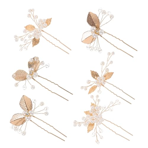 OATIPHO 6 Stück Teiliges Perlen Haarspangen für Hochzeiten Haarschmuck für Bräute und Brautjungfern Rhinestone Haarnadeln aus Haaraccessoires für Besondere Anlässe von OATIPHO