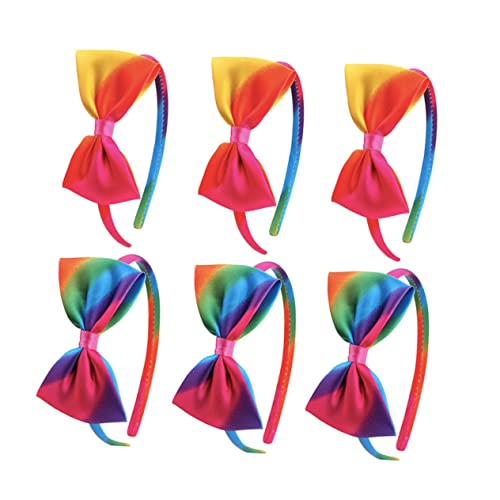 OATIPHO 6 Stück Teiliges Regenbogen Haarreif mit Schleife für Haarschmuck Accessoires für Partys Fotoshootings und Besondere Anlässe Komfortabel und Langlebig von OATIPHO