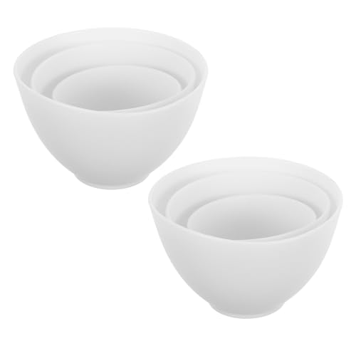 OATIPHO 6 Stück Teiliges Silikon Schalen Anti fall DIY Mischschalen für Gesichtsmaske in Weiß Klein Groß Wiederverwendbar Leicht zu Reinigen für Zuhause und Salon von OATIPHO