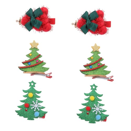 OATIPHO 6 Stück Teiliges Weihnachtsbaum Haarnadel Festlicher Haarschmuck Bunter Haarclip für Damen für Weihnachtsfeiern und Festliche Anlässe von OATIPHO