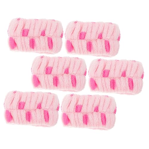 OATIPHO 6 Stück Wasserdichte Gesichtswasch Armbänder Reusable und Bequeme Spa Handgelenk Bänder für Makeup Sport Yoga und Hausarbeit Farbige Waschbänder für und Mädchen von OATIPHO