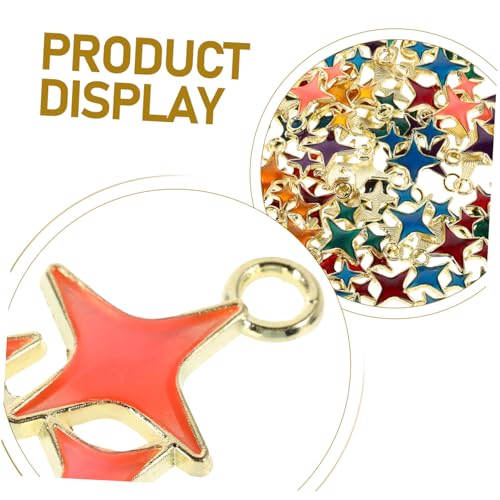 OATIPHO 60stücke Sternohrringe Aus Mini-sternanhänger Für Halsketten Armbandanhänger Charms Für Bastelprojekte Schmuckstücke Zum Selbermachen Zubehör Zur Schmuckherstellung von OATIPHO