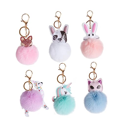 OATIPHO 6stücke Schlüsselanhänger Aus Plüsch Süße Tierform Als Taschenanhänger Oder Rucksackanhänger Geeignet Und Accessoire Für Alltag von OATIPHO