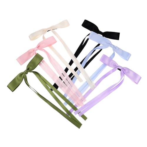 OATIPHO 6Stücke Clip Haarschleifen für Damen Rutschfeste Haarspangen mit Schleifen Farben Vielseitige Haarklammern von OATIPHO