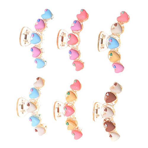 OATIPHO 6Stücke Herzform Haarklauenklammern für Damen Rutschfestes Haarstyling Zubehör Große Haarspangen für Besondere Anlässe zum Arbeiten und Duschen von OATIPHO