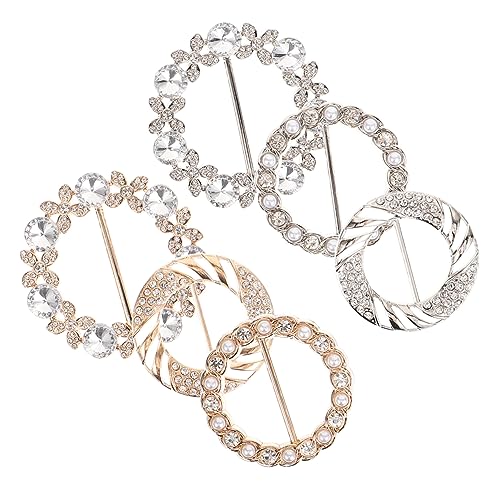 OATIPHO 6stücke Metall Schal Schnalle Strass Perle Clip Verschluss Für Schal Halstuch Outfit Hochzeit Party Alltag von OATIPHO
