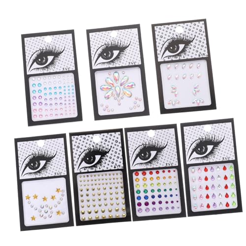 OATIPHO 7 Sätze Gesicht Juwelen Aufkleber Teiliges Diy Selbstklebendes Festival Zubehör für Glitzer Make Up und Körperkunst für Karneval Halloween und Partys von OATIPHO