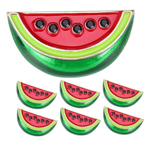 OATIPHO 7 Stück Teiliges Kreative Wassermelonen Broschen aus Robustem Metall Niedliche Anstecknadeln für Damen Leichte Cartoon Lapel Pins für Kleidung Cardigans Schals Rucksäcke und von OATIPHO
