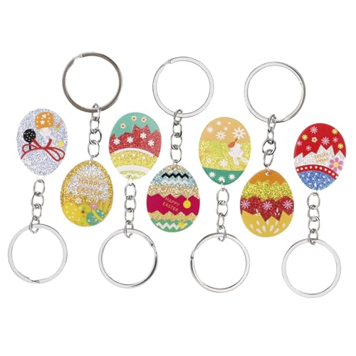 OATIPHO 7stücke Teiliges Schlüsselanhänger Bunten Ostereiern Und Niedlichen Hasenmotiven Für Taschen Rucksäcke Partygastgeschenk Zu Ostern von OATIPHO