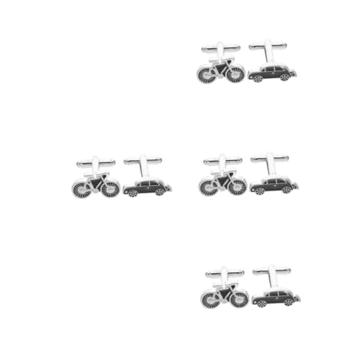 OATIPHO 8 Stck. Herren Manschettenknöpfe Schwarz Fahrrad Auto Design Vintage Hemd Schmuck Accessoires für Anzug Business Hochzeit Formelle Anlässe von OATIPHO