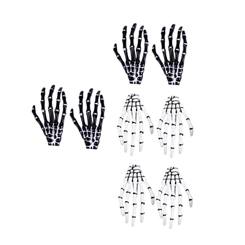OATIPHO 8 Stück Teiliges Halloween Haarschmuck Skelett Hand Haarspangen für Damen Langlebige Clips in Schwarz und Weiß für Kostüme und Partys Rutschfest und Praktisch für Kreative von OATIPHO