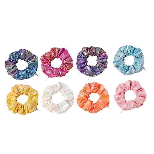 OATIPHO 8 Stücke PU Haarring Elastische Farbverlauf Haarseil Ringe Süßer Haarschmuck für Mädchen Langlebig für Pferdeschwanz und Zöpfe von OATIPHO