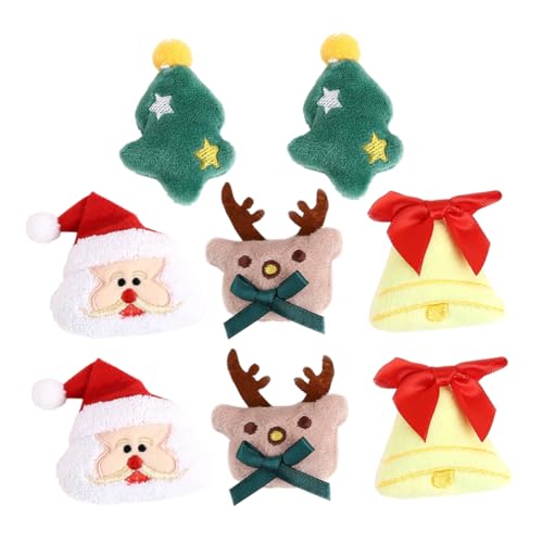 OATIPHO 8stücke Teiliges Weihnachts-plüsch-broschen Cartoon-brustnadeln Für Festliche Accessoires Mit Weihnachtsmann Elch Tannenbaum Und Glocken Für Weihnachtsfeiern Und Kostüme von OATIPHO