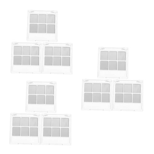 OATIPHO 9 Sätze Transparenter Lidschatten Organizer mit Pinselhalter Stabile Fächer Palette Kompakte Leere Make Up Box für Unterwegs und Tägliche Anwendung Schnelles Farberkennen von OATIPHO