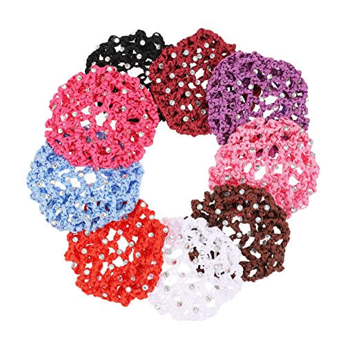 OATIPHO 9 Stücke Teiliges Premium Bun Cover für Damen Handgefertigte Haarnetze Rot Himmelblau Kaffee und Weinrot für Ballerinas Tänzerinnen Bräute und Mehr von OATIPHO