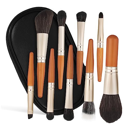 OATIPHO 9Stücke Make Up Pinselset Teiliges Kosmetikbürstenset mit Aufbewahrungstasche für Lidschatten und Foundation für Zuhause und Unterwegs Profis von OATIPHO