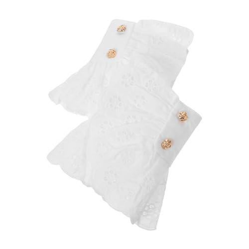 OATIPHO Abnehmbare Weiße Spitzen Armbänder mit Blumenbesatz Leichte Manschetten für Blusen und Kleider Vielseitige Modeaccessoires für Alltag und Festliche Anlässe von OATIPHO