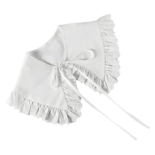 OATIPHO Abnehmbarer Damen Spitzenkragen aus Baumwolle Bestickter Fake Collar Atmungsaktiv Hautfreundlich Eleganter Spitzenbesatz Vielseitig Kombinierbar für Blusen und Langarmshirts von OATIPHO